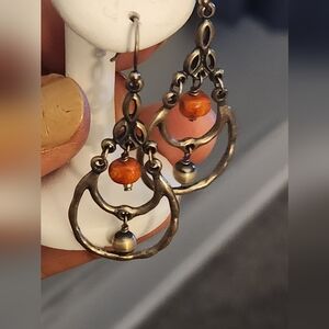 SILPADA Sponge Coral & Sterling Silver .925 Teardrop Drop Dangle Earrings -